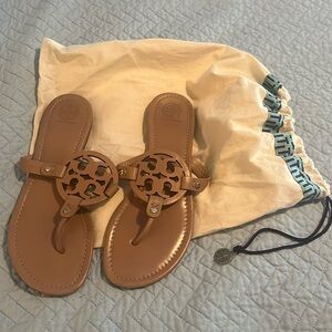 Tory Burch Miller Sandals in Almond Flower-excellent condition 10M